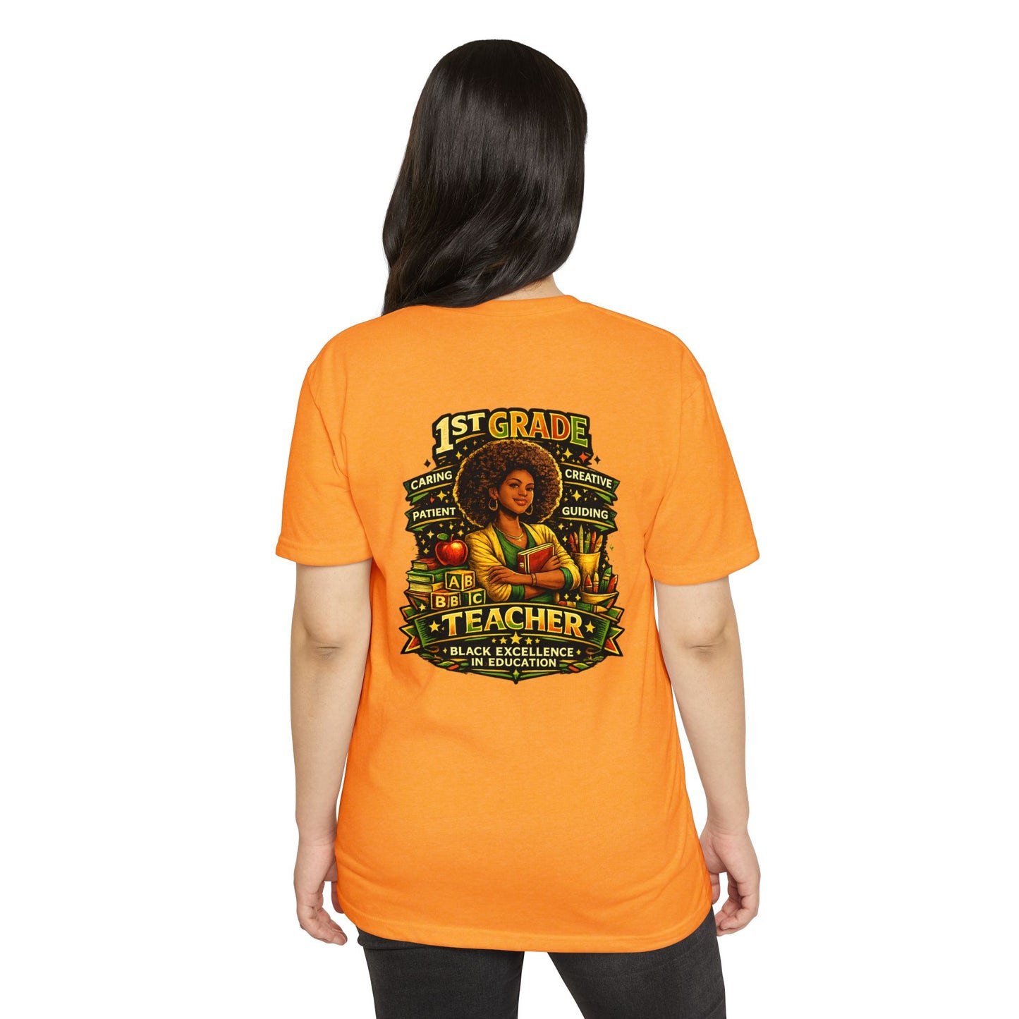 1st Grade Teacher T-Shirt — Black Excellence in Education Tee