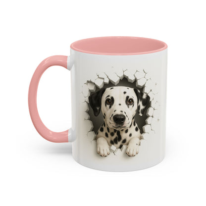 Dalmatian Peekaboo Accent Coffee Mug - Cute Dog Lover Gift (11/15oz)