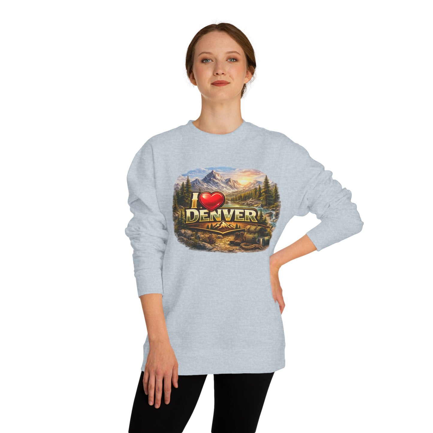 I  Denver Scenic Sweatshirt - Mountain Landscape Crewneck