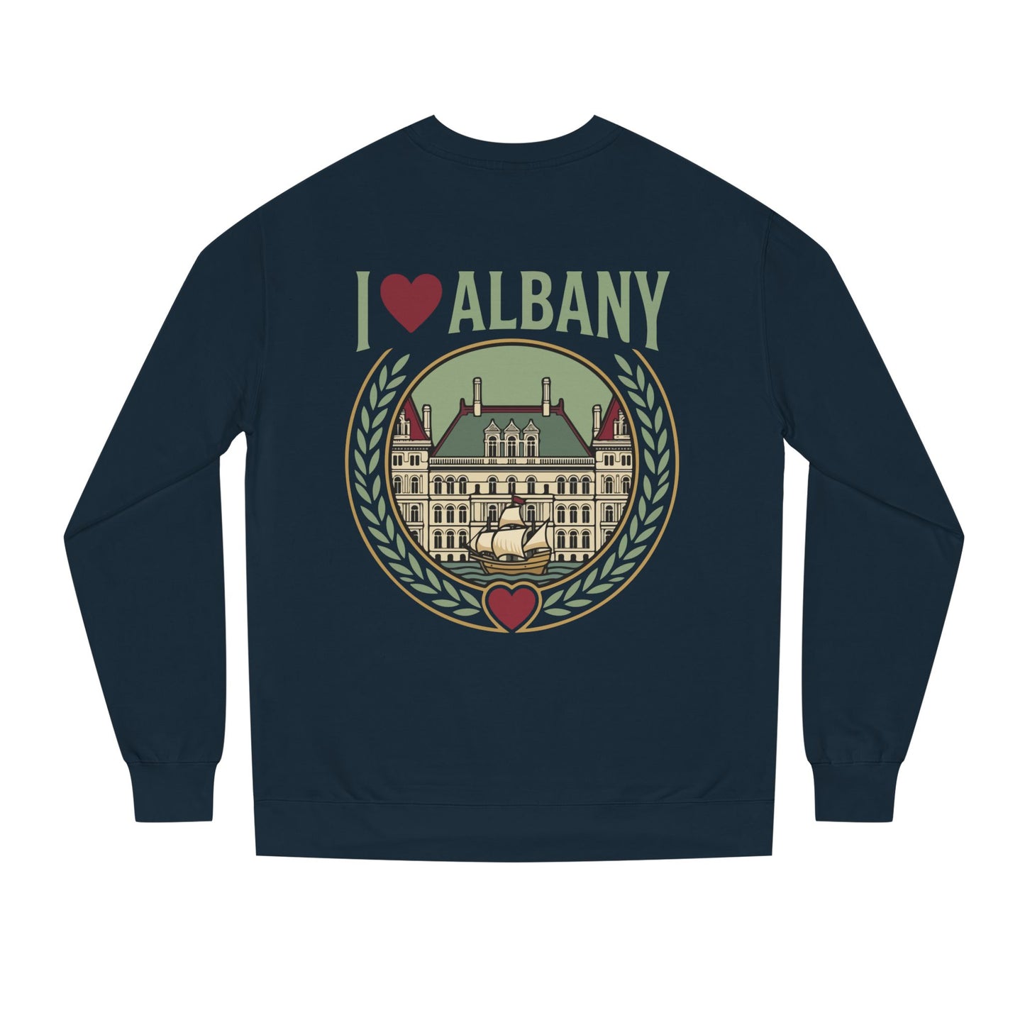 Albany Heart Crewneck Sweatshirt — I  Albany City Landmark Design