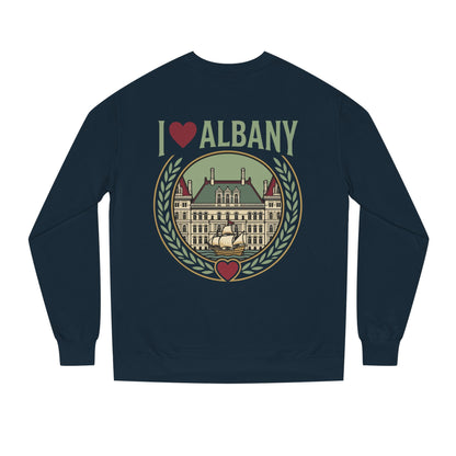 Albany Heart Crewneck Sweatshirt — I  Albany City Landmark Design