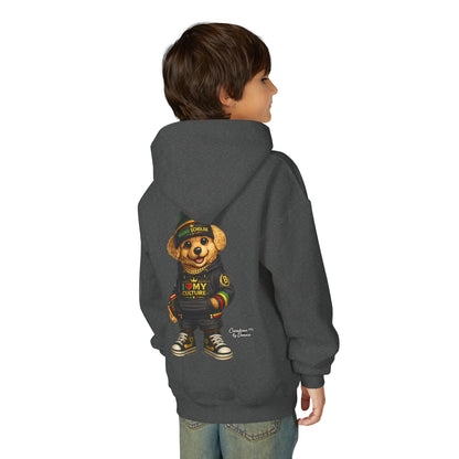 Kids Teddy Bear Hoodie — 'I Love My Culture' Streetwear Youth Sweatshirt