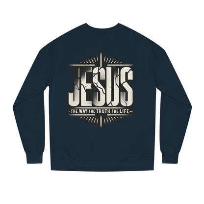 Jesus Graphic Sweatshirt — Vintage Religious Cross & Lamb Crewneck