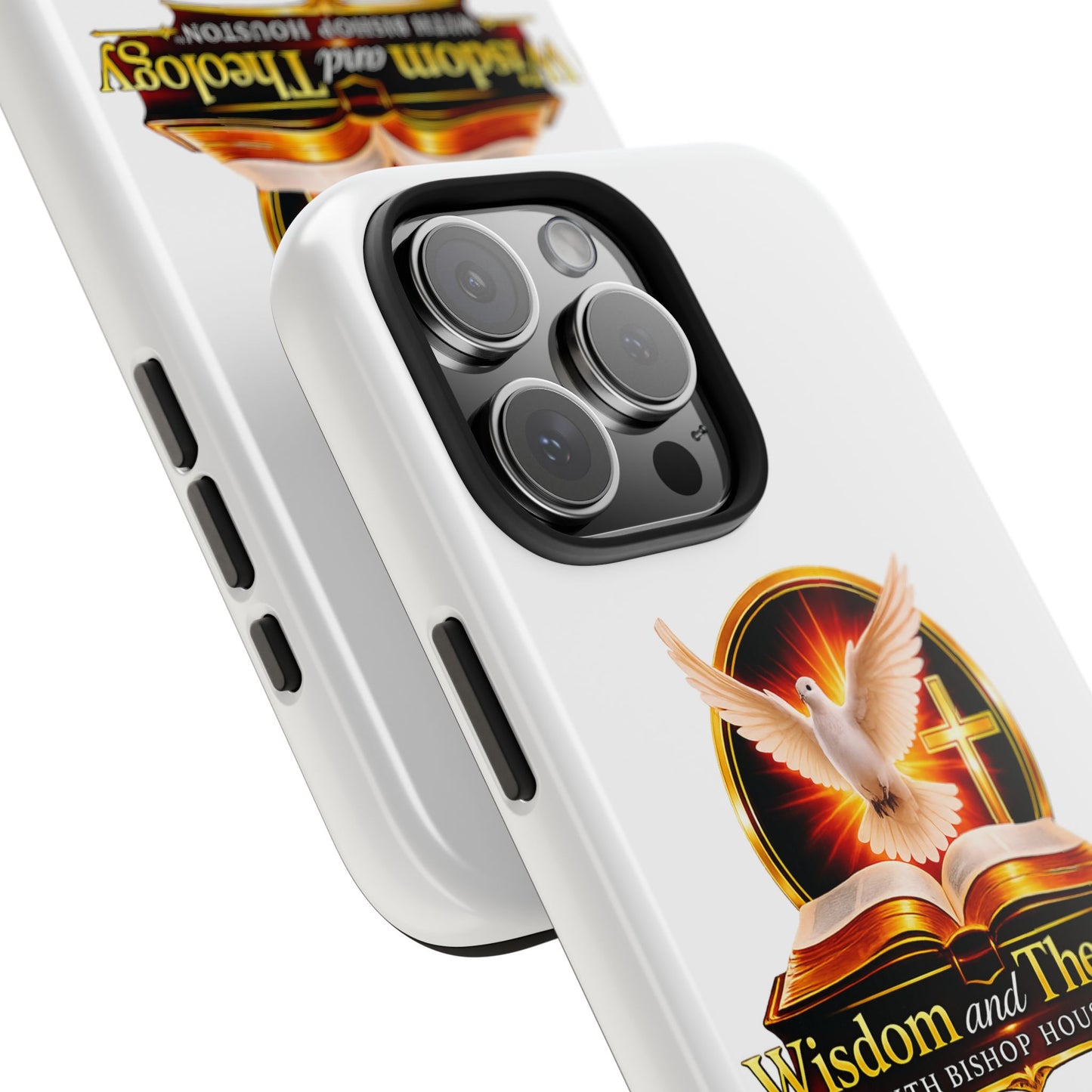 Wisdom and Theology Tough Phone Case — Christian Dove & Cross Design