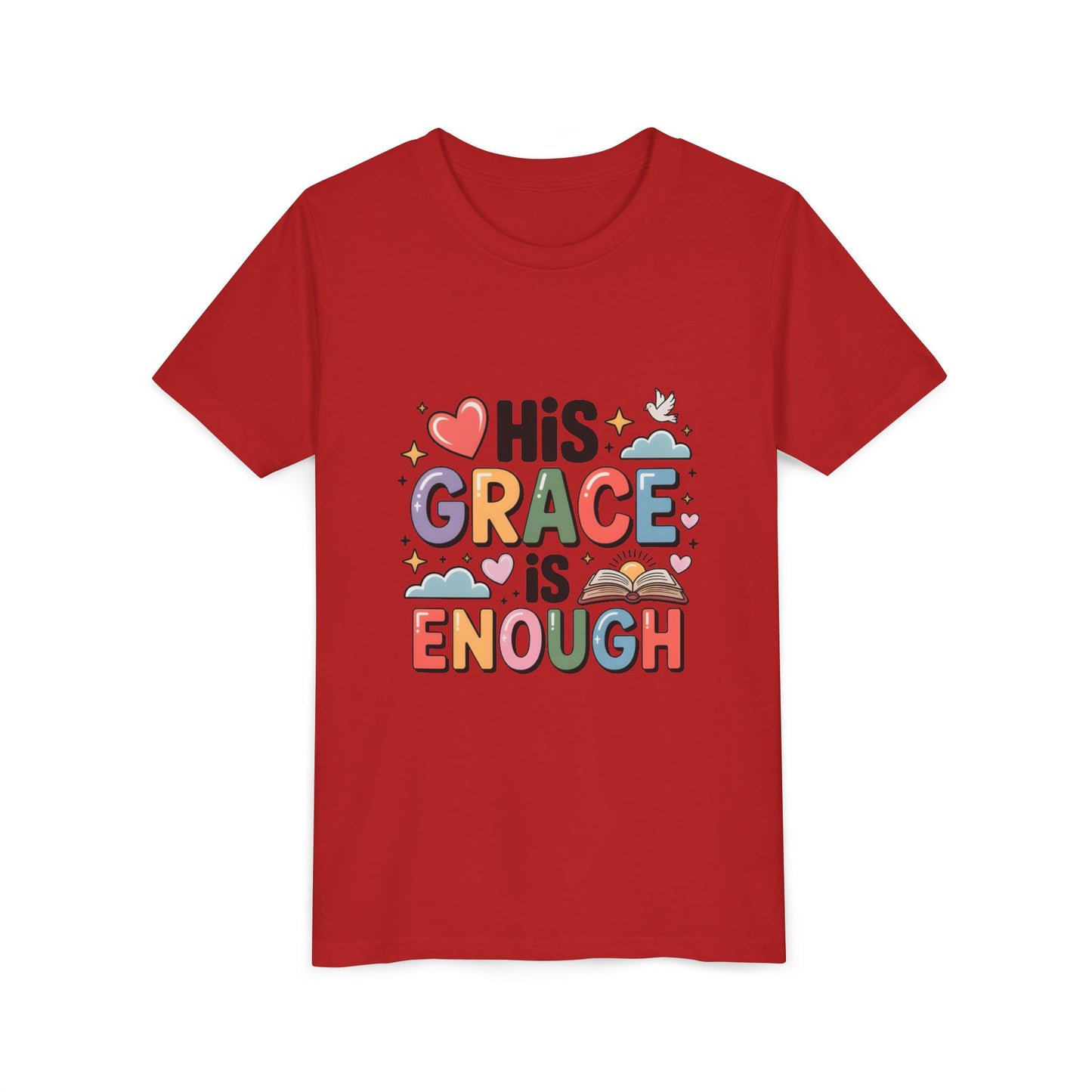 His Grace Is Enough Youth Tee — Christian Kids Inspirational Shirt