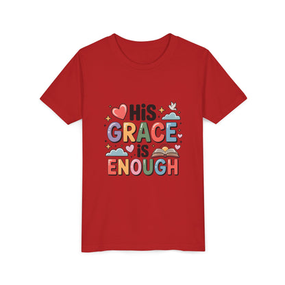 His Grace Is Enough Youth Tee — Christian Kids Inspirational Shirt