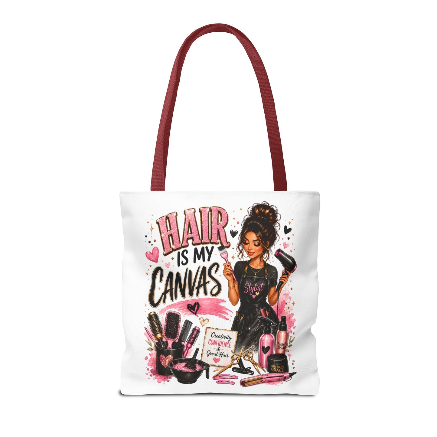 Hair Is My Canvas Tote Bag — Stylist Makeup Artist Cosmetic Accessories Tote