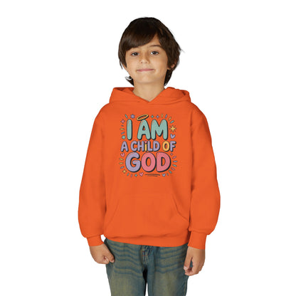 Youth Hoodie — "I Am a Child of God" Inspirational Kids Hooded Sweatshirt