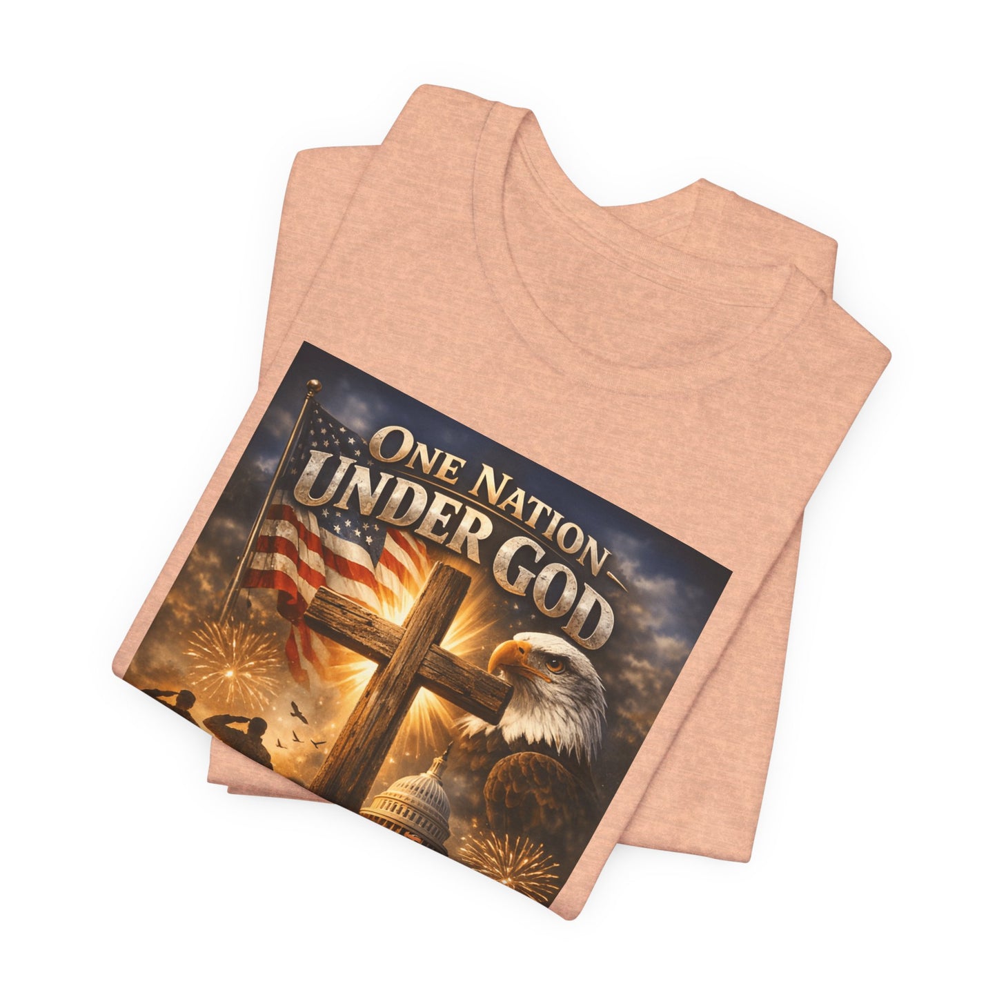 One Nation Under God T-Shirt — 250 Years of Faith Patriotic Christian Tee