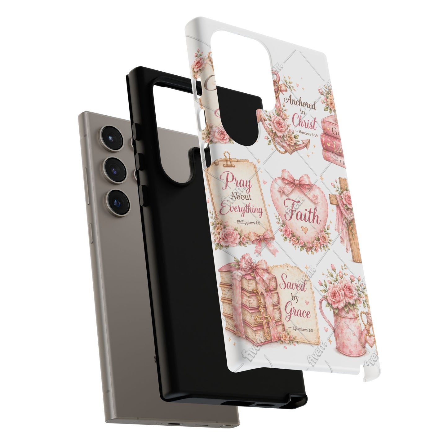 Faith Floral Phone Case – Christian Inspirational Scripture iPhone Cover (Choose Joy, Pray, Faith)