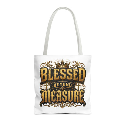Blessed Beyond Measure Tote Bag — Inspirational Faith Canvas Tote