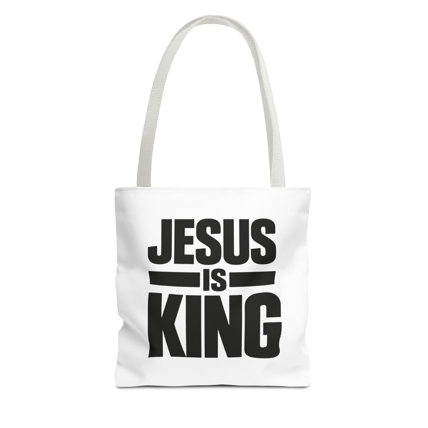 Jesus Is King Tote Bag - Christian Faith Canvas Grocery & Church Book Bag