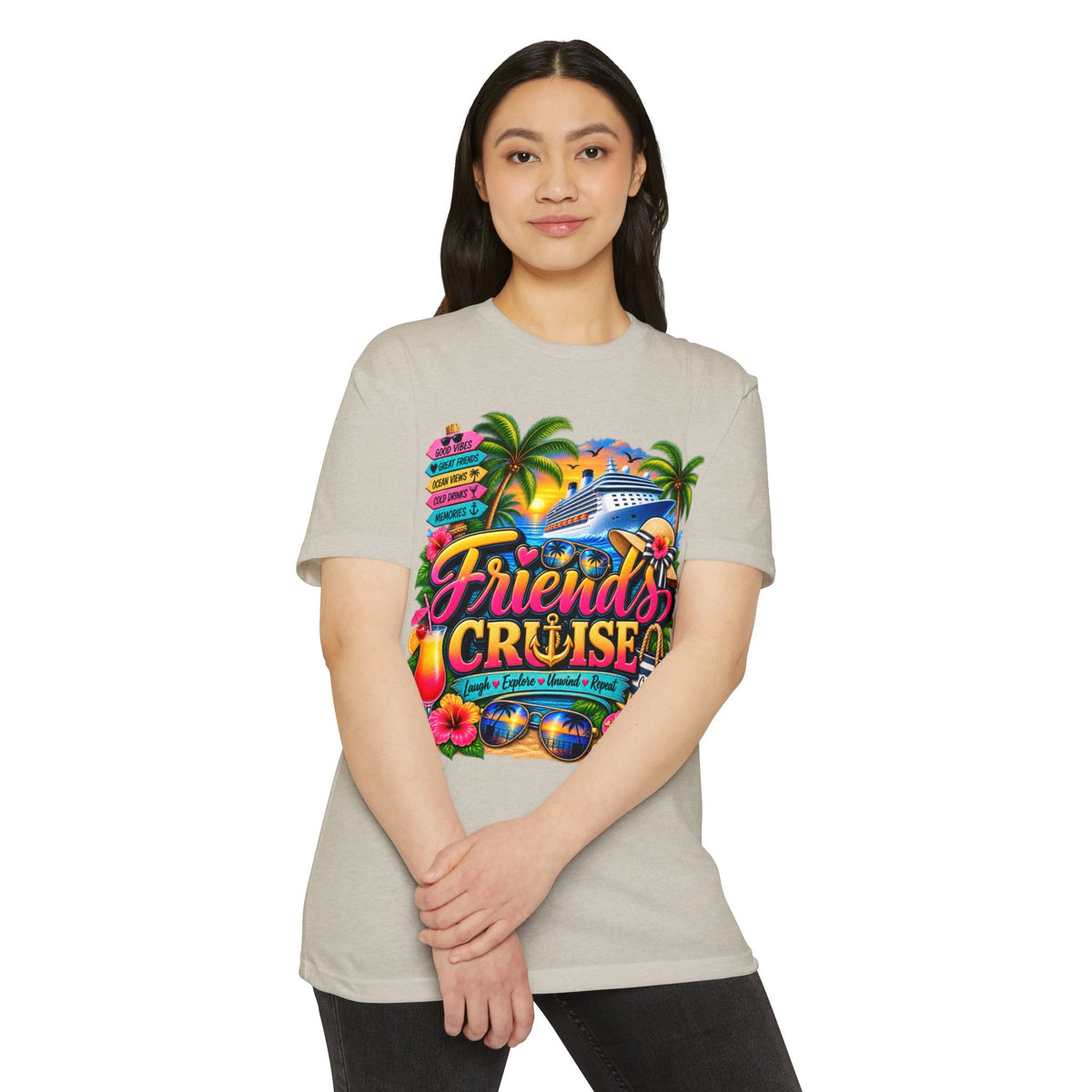 Friends Cruise T-Shirt - Tropical Vacation Cruise Graphic Tee