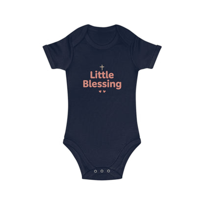 Baby Bodysuit - "Little Blessing" Combed Cotton Infant Onesie