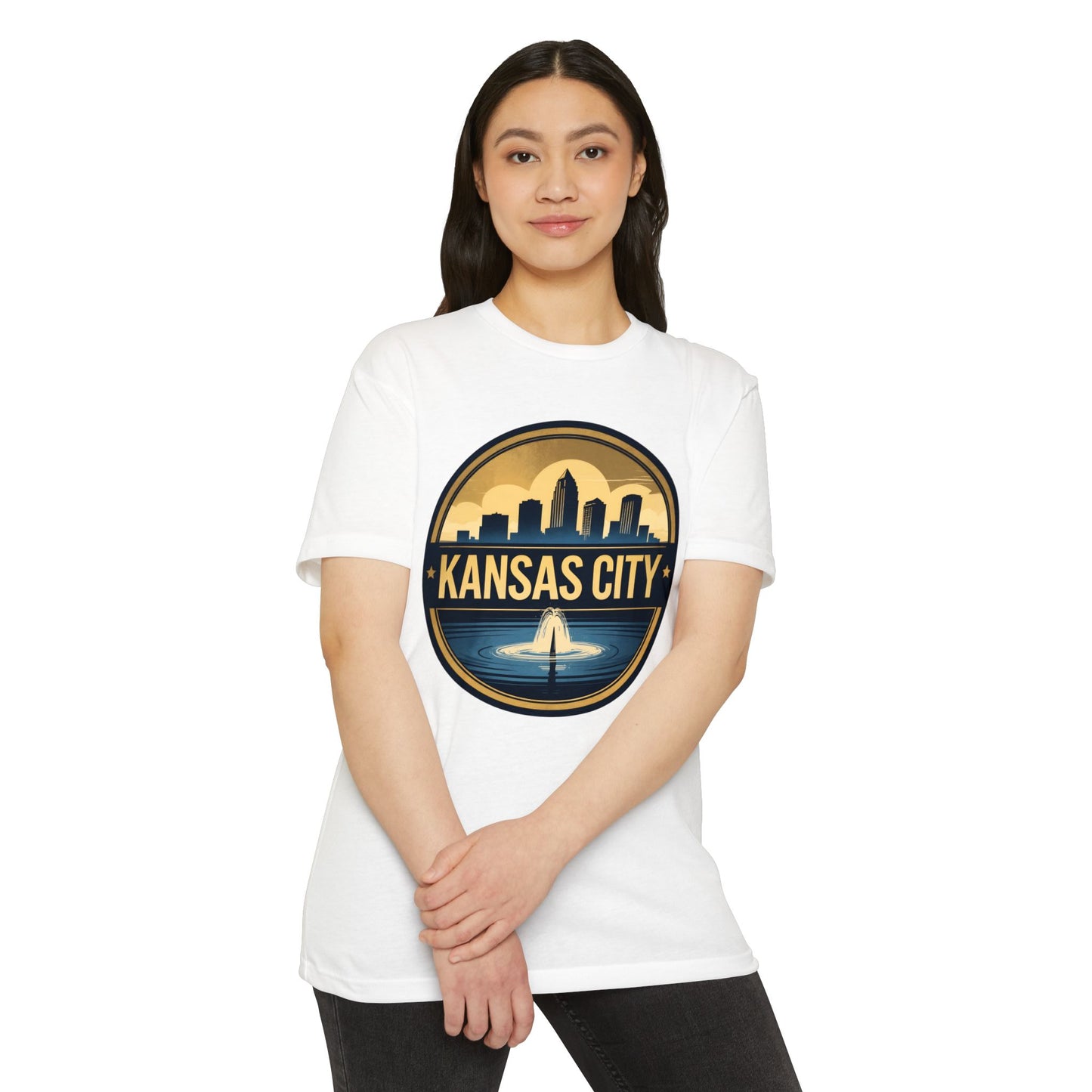Kansas City Skyline T-Shirt — Retro Fountain Cityscape Tee