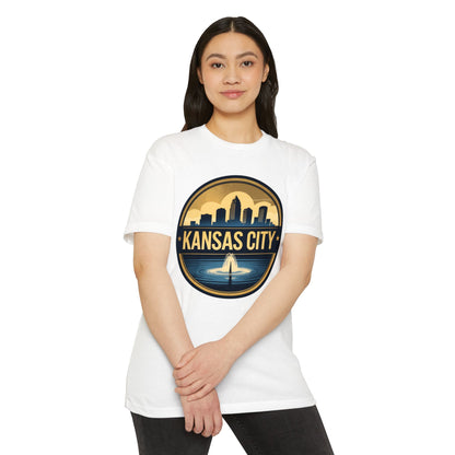 Kansas City Skyline T-Shirt — Retro Fountain Cityscape Tee