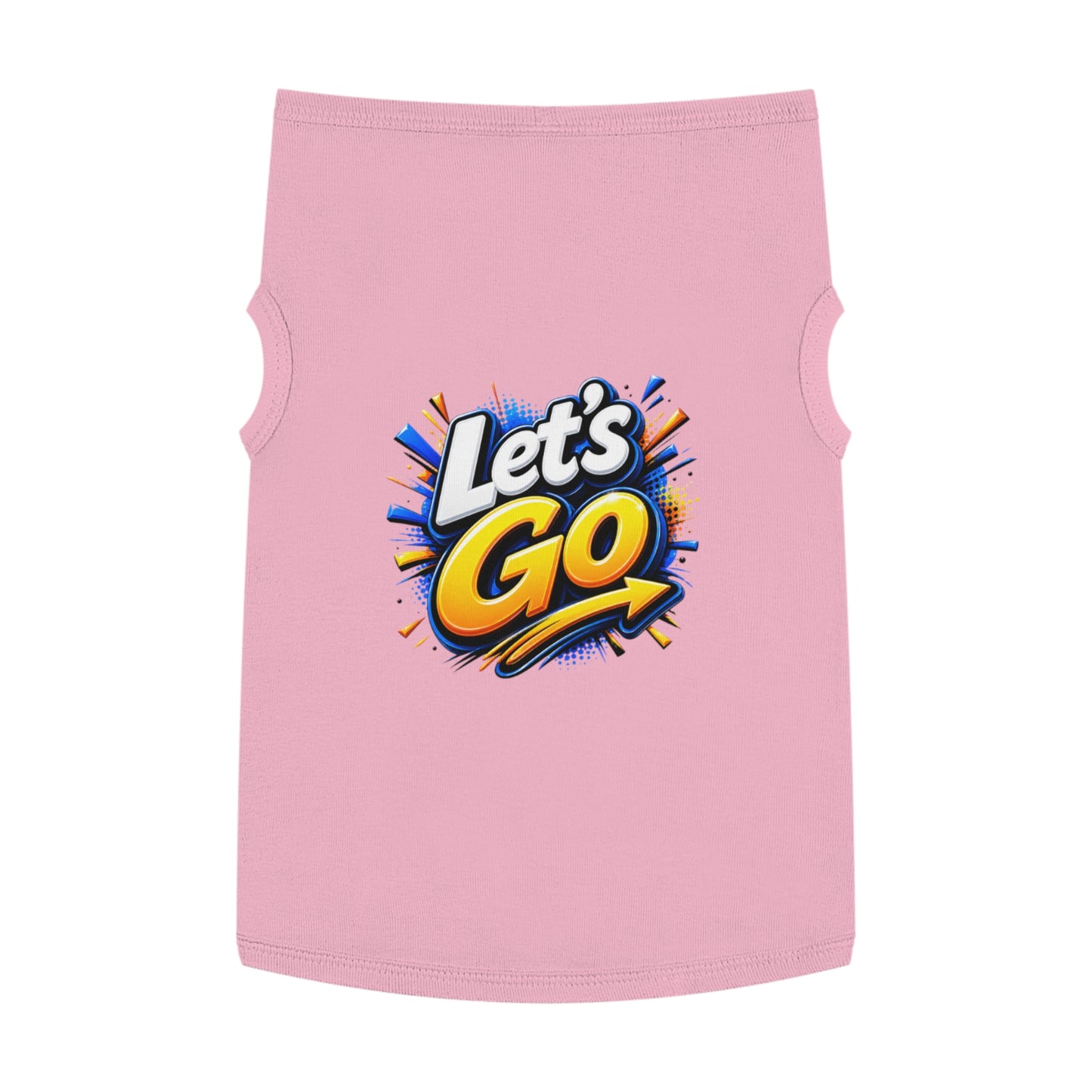 Pet Tank Top — "Let's Go" Graphic Dog Shirt, Energetic Sports Style for Active Dogs