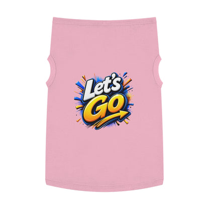 Pet Tank Top — "Let's Go" Graphic Dog Shirt, Energetic Sports Style for Active Dogs