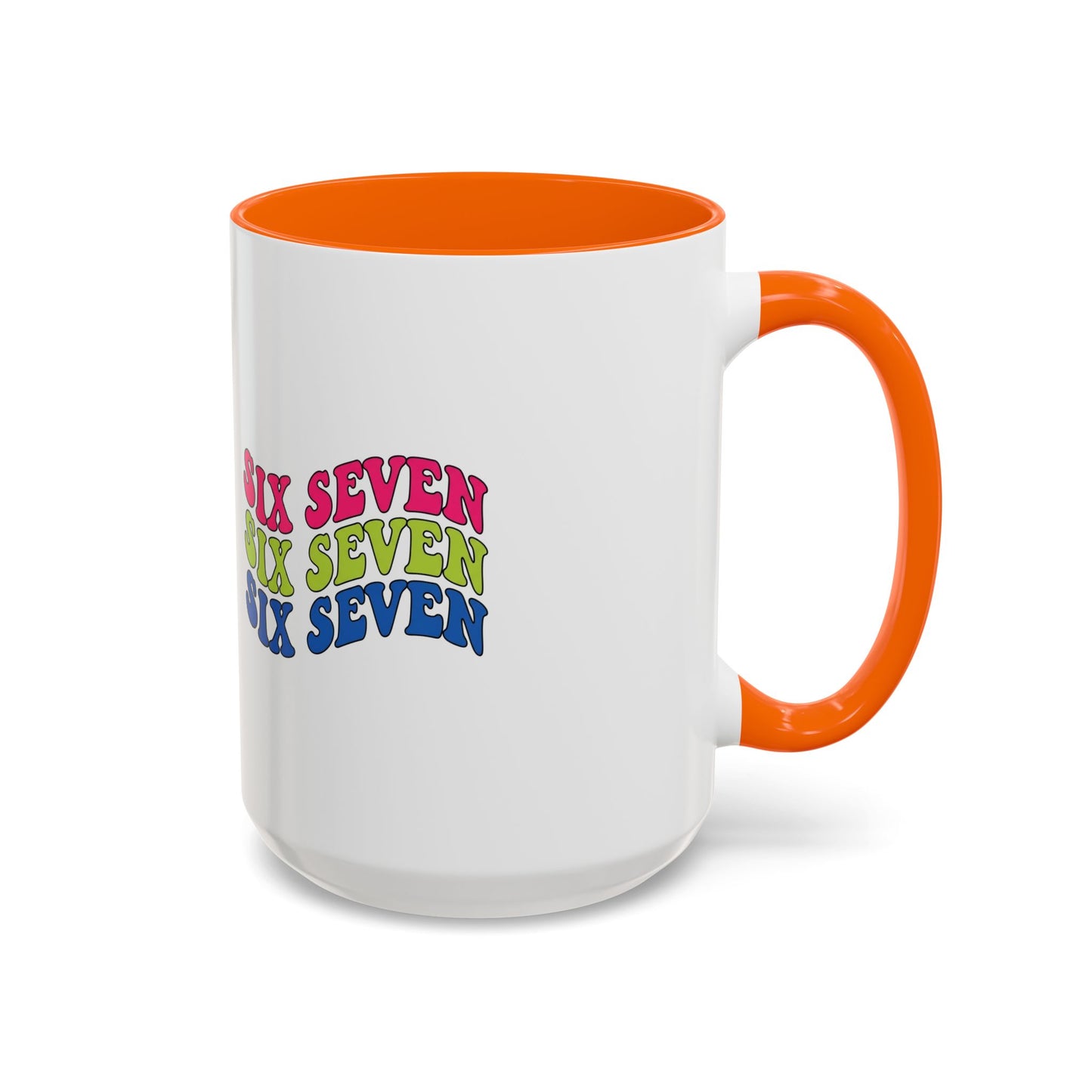 Six Seven Retro Accent Coffee Mug — Colorful 11/15oz Ceramic Tea Cup