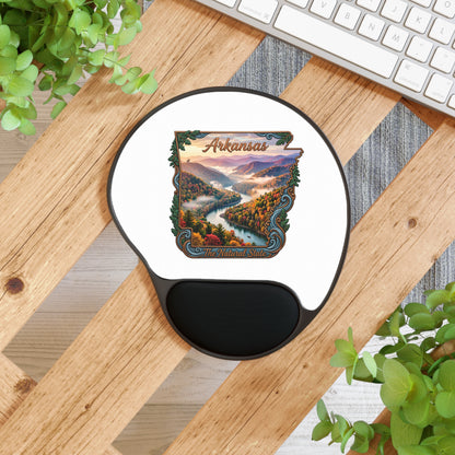 Arkansas Scenic State Map Mouse Pad with Wrist Rest — The Natural State Office Accessory