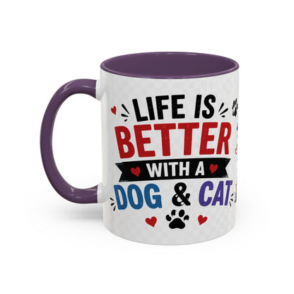 Dog and Cat Coffee Mug — 'This Is My Healer I'm A Cat' Cute Pet Lover Accent Mug (11/15oz)