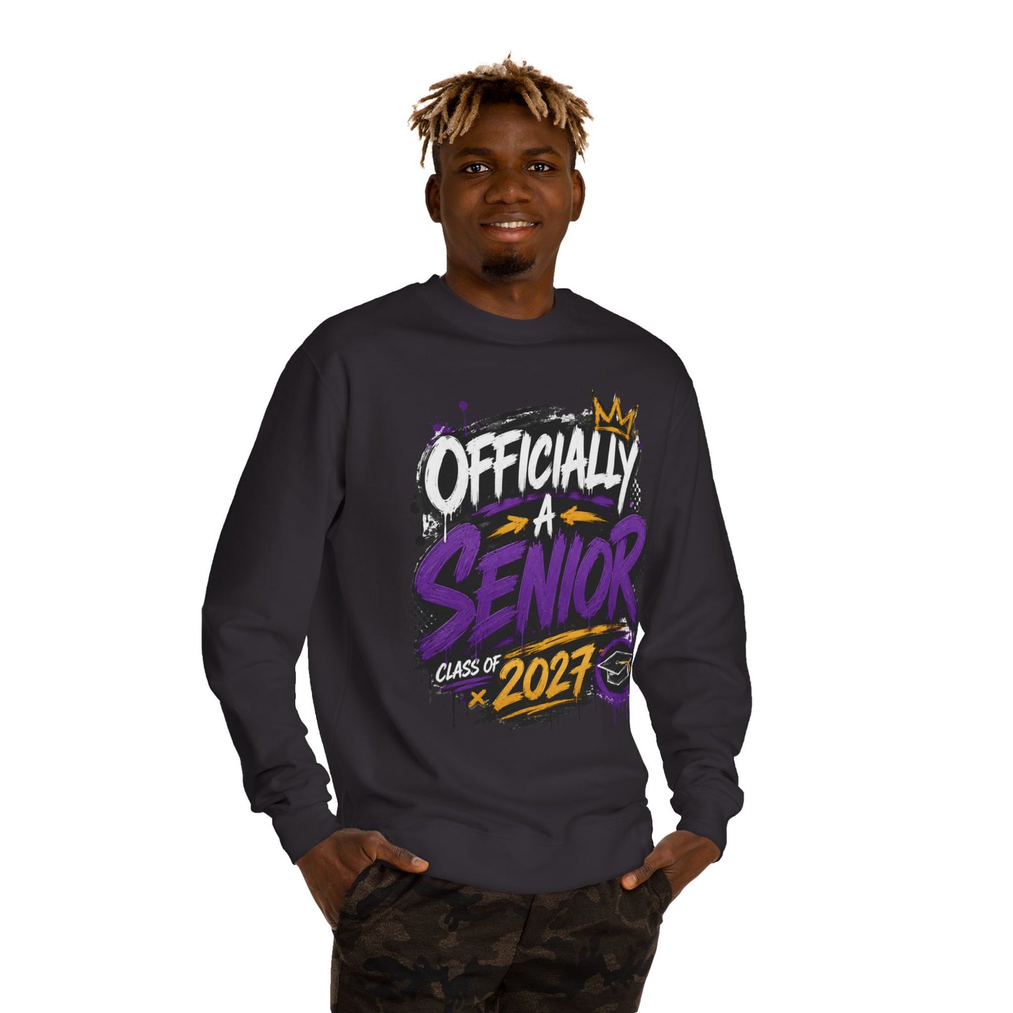 Senior Class 2027 Crewneck Sweatshirt — "Officially a Senior" Graduation Pullover
