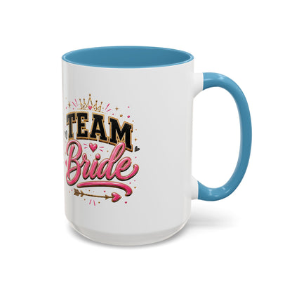 Team Bride Accent Coffee Mug — Pink & Gold Bachelorette Bridal Shower Gift (11/15 oz)