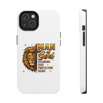Man of God Lion Phone Case — ‘Man of God’ Christian Protector Dad Gift
