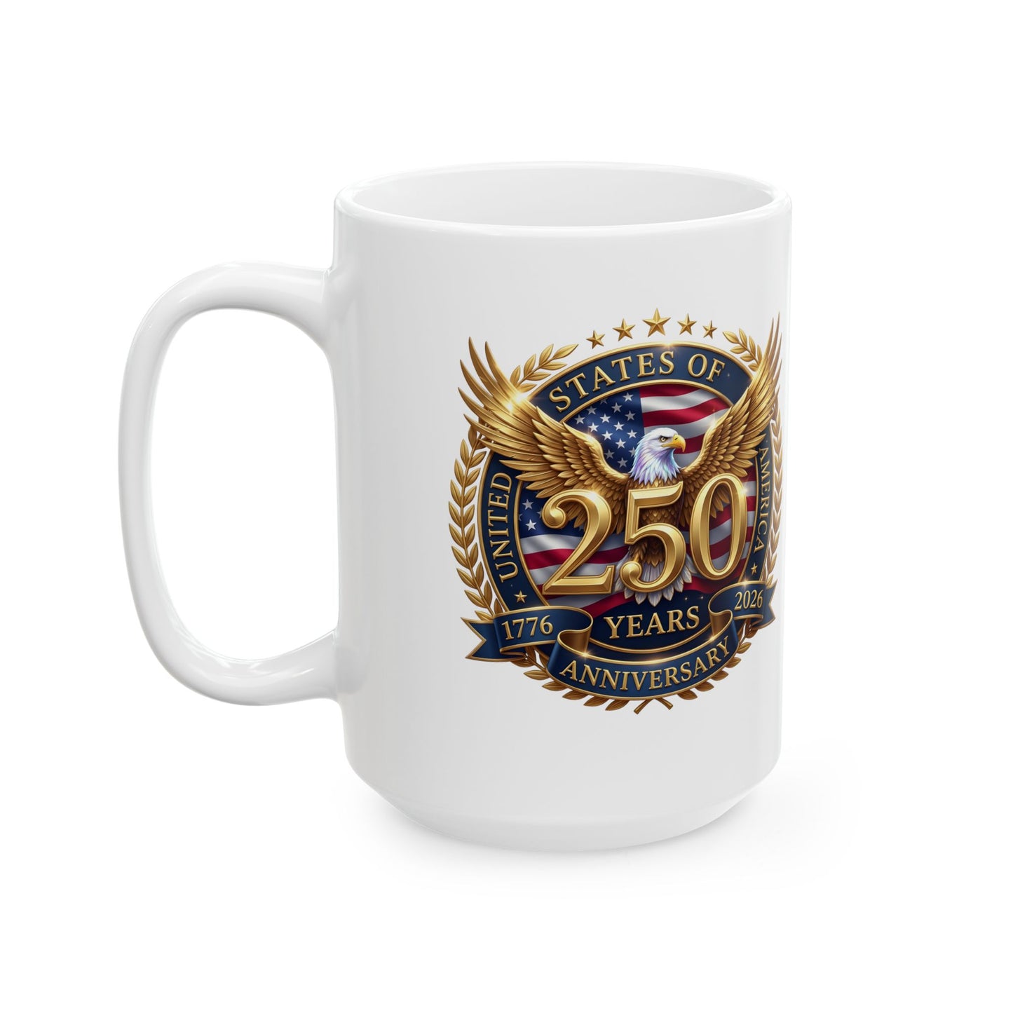 Veteran 20th Anniversary Emblem Ceramic Mug — Patriotic Military Coffee Cup (11oz/15oz)