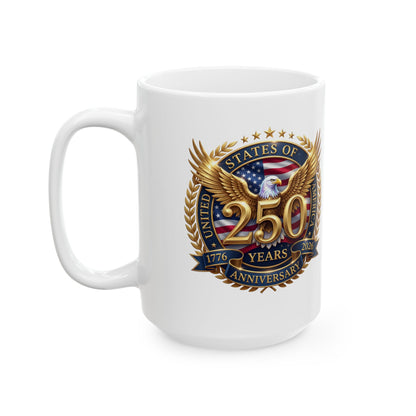 Veteran 20th Anniversary Emblem Ceramic Mug — Patriotic Military Coffee Cup (11oz/15oz)