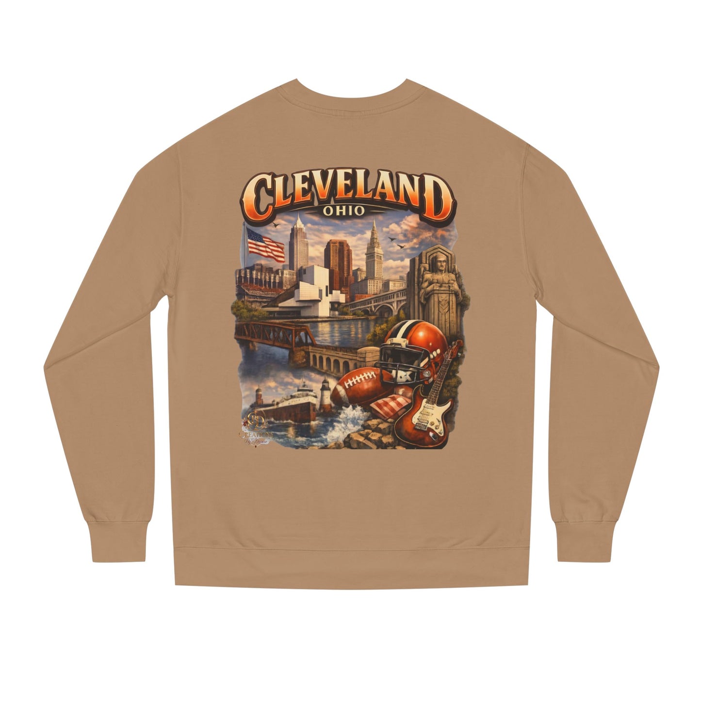 Cleveland Retro Cityscape Sweatshirt — Ohio Pride Football & Rock Design
