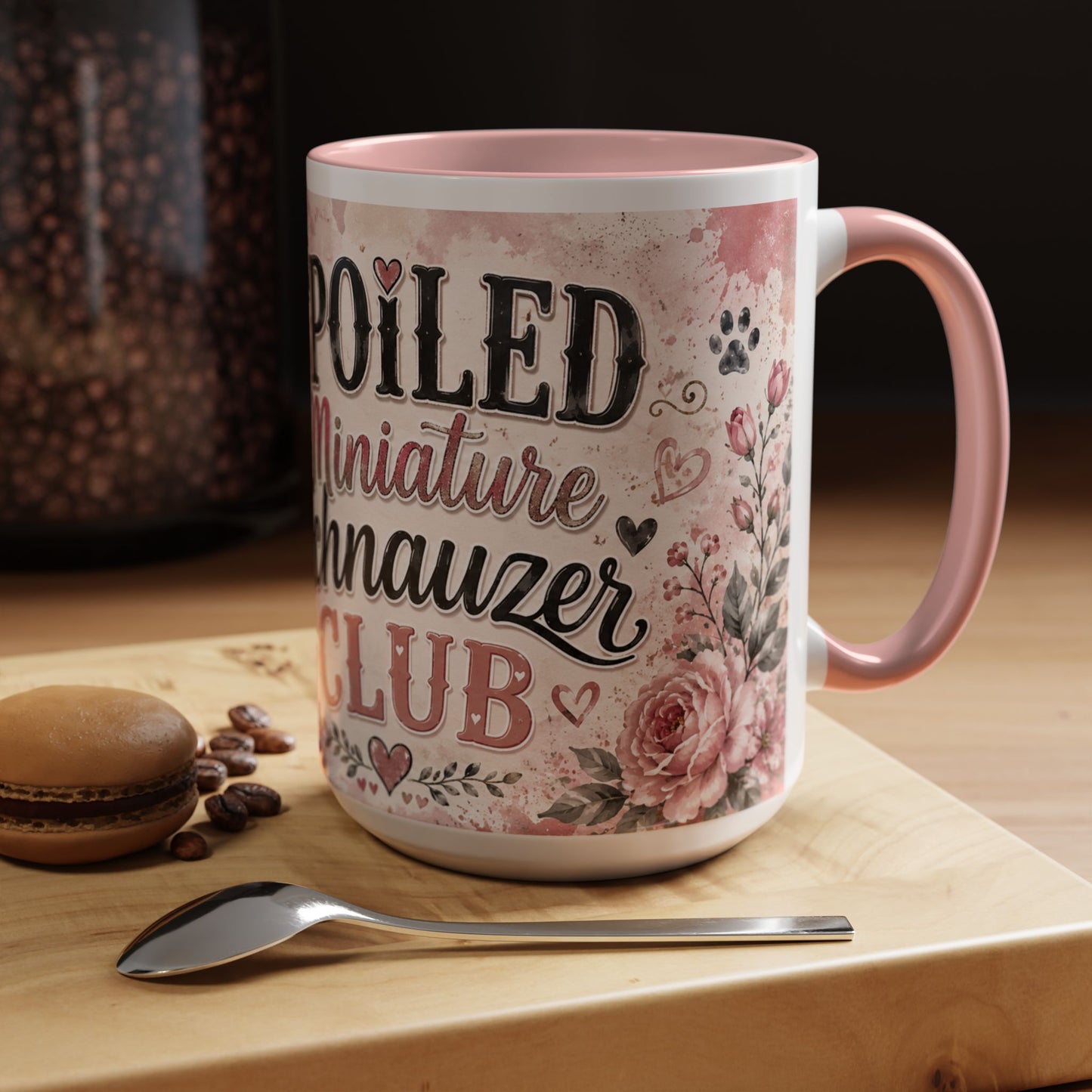 Spoiled Miniature Schnauzer Club Accent Coffee Mug — Cute Dog Mom Gift