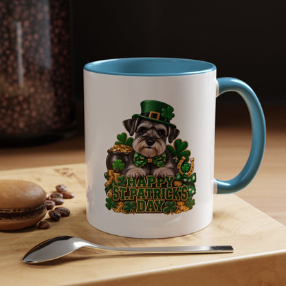 St. Patrick's Day Schnauzer Coffee Mug – Happy St. Patrick's Day Accent Mug