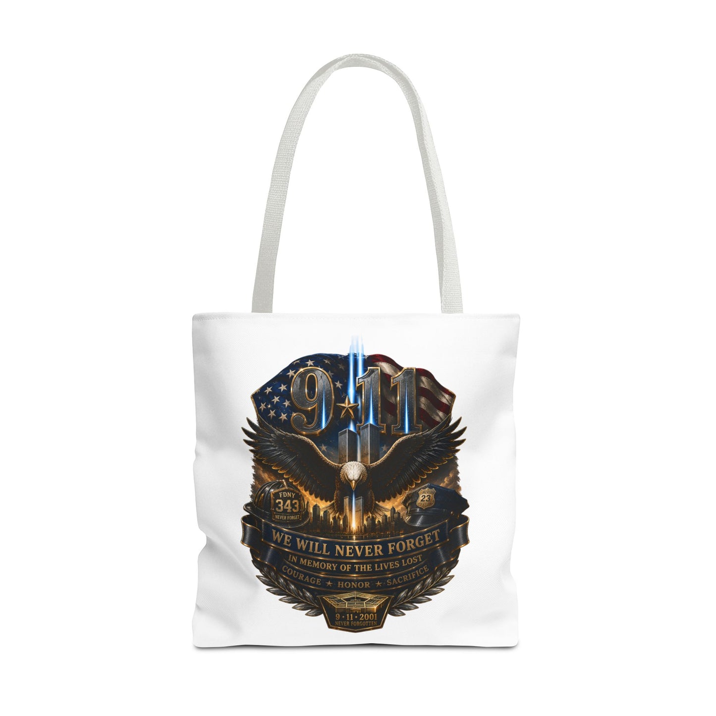 9/11 Memorial Eagle Tote Bag – Never Forget Tribute Tote