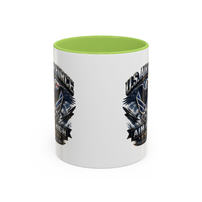 U.S. Air Force Accent Coffee Mug — Aim High Eagle Design (11/15 oz)