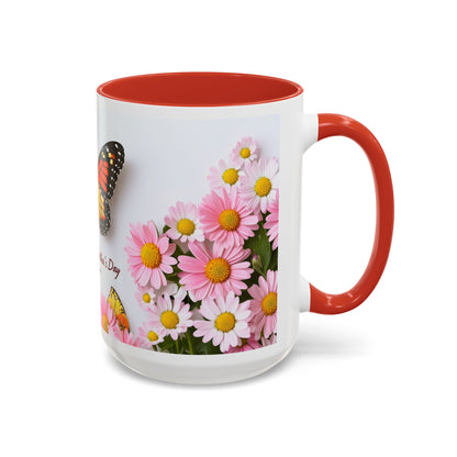 Mother's Day Butterfly Coffee Mug — "Happy Mother's Day" Floral 11/15oz Accent Mug