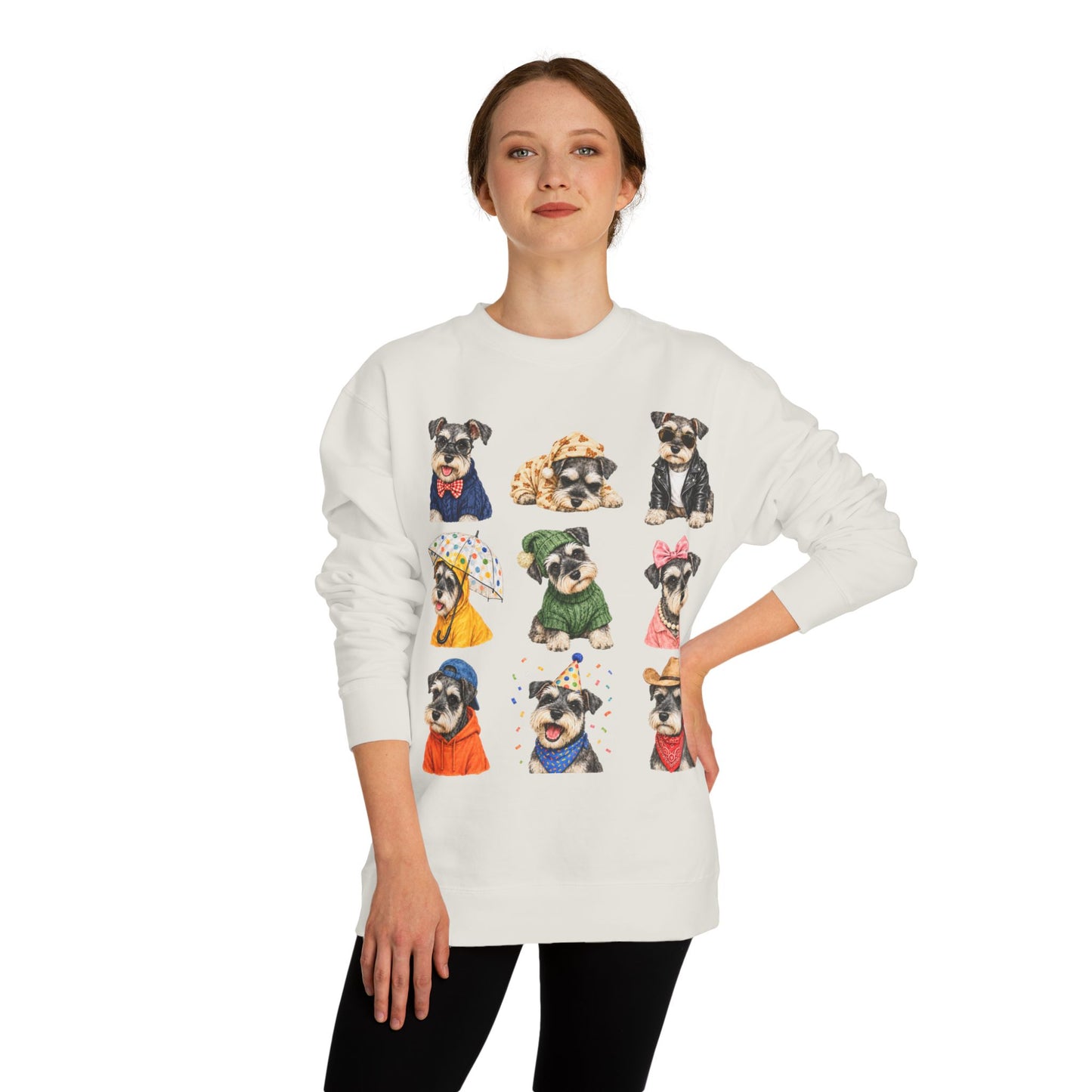 Cute Puppy Grid Sweatshirt — Watercolor Dogs Crewneck