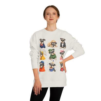 Cute Puppy Grid Sweatshirt — Watercolor Dogs Crewneck