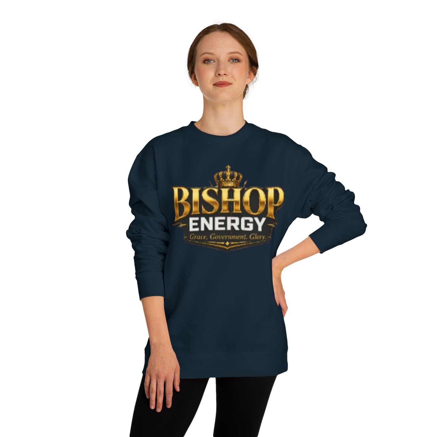 Bishop Energy Crewneck Sweatshirt — Gold Crown Logo Streetwear