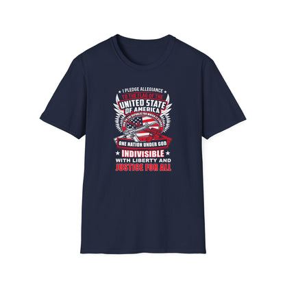 I Pledge Allegiance To the Flag of the of America The Reporlic for Which It Stands One Nation Under God Indivisible  With Liberty and Justice for All T-Shirt