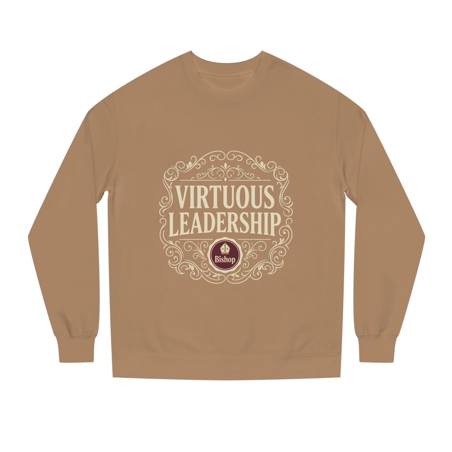 Virtuous Leadership Sweatshirt — Vintage Crest Crewneck for Church Leaders