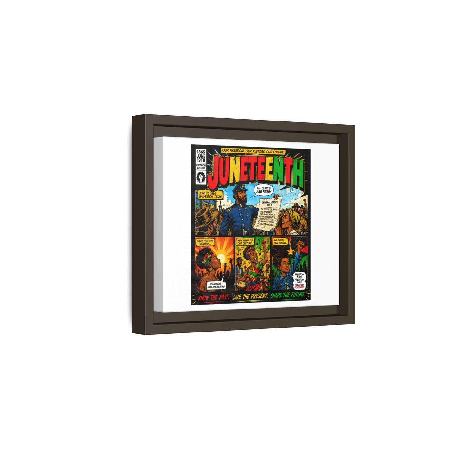 Juneteenth Comic Art Canvas - Framed Matte Wall Decor