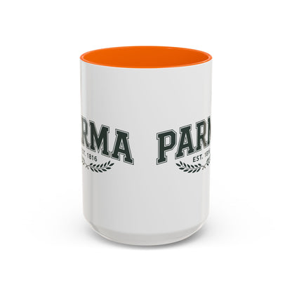 Parma Established 1816 Accent Coffee Mug — Vintage Collegiate Ceramic Coffee Cup