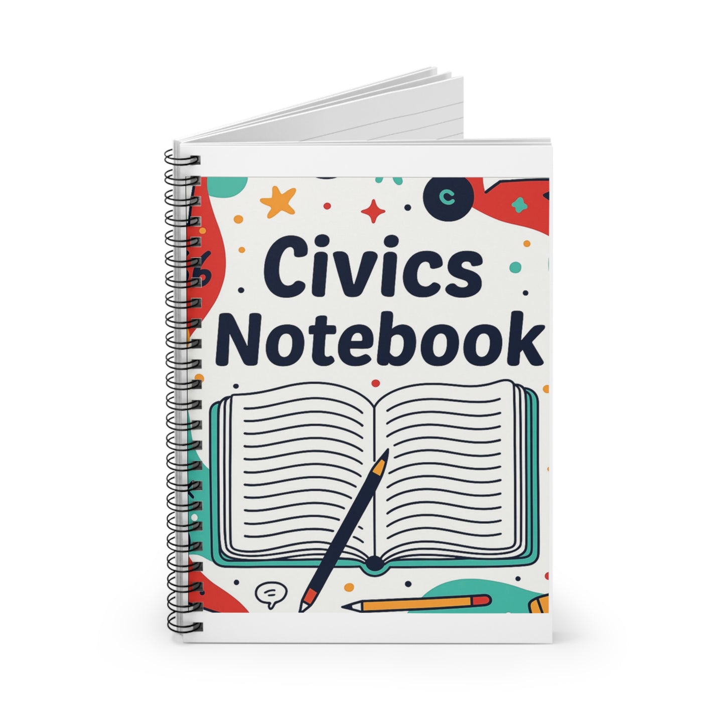Civics Notebook — Spiral Ruled School Journal for Students & Teachers
