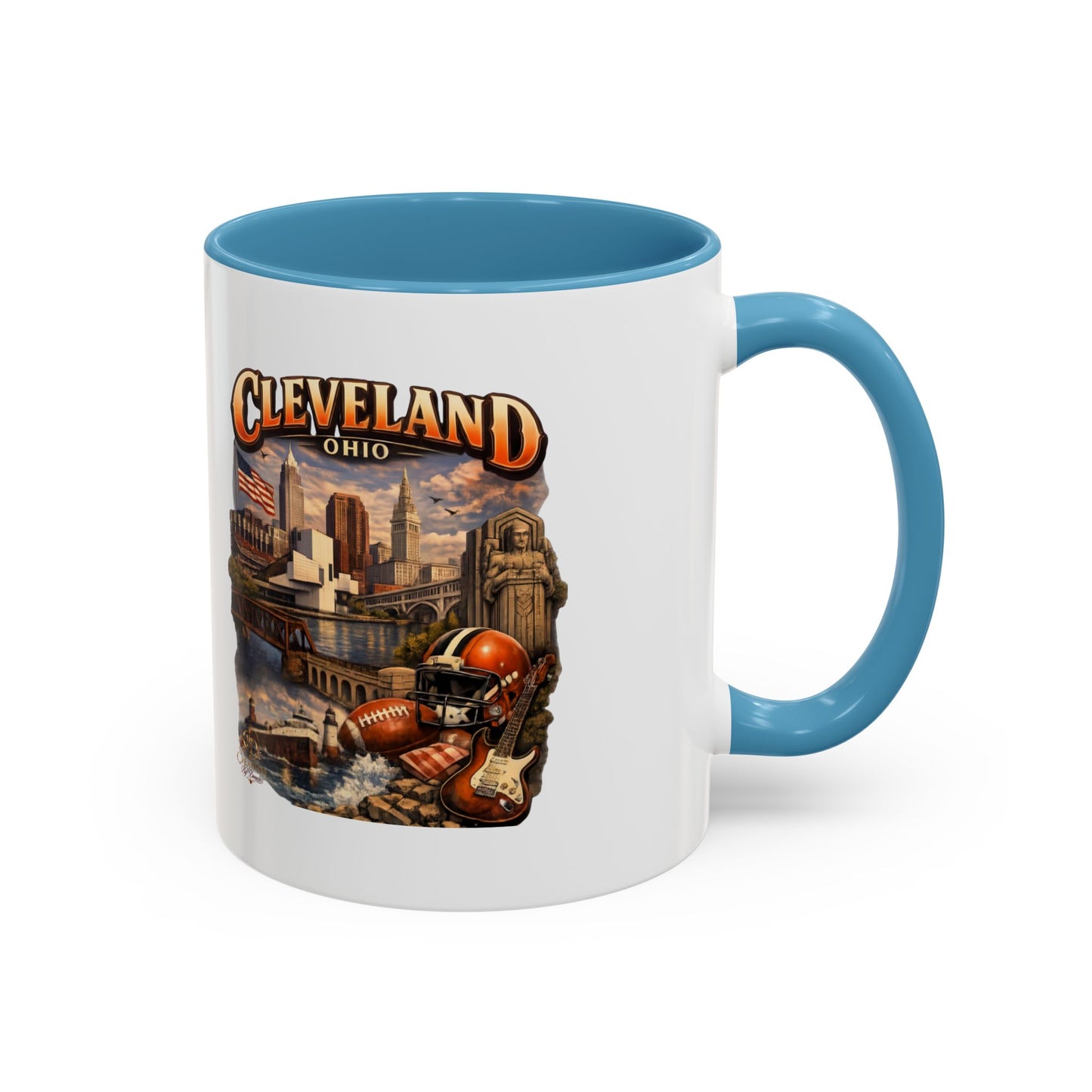Cleveland Ohio Vintage Football Accent Coffee Mug (11/15oz)