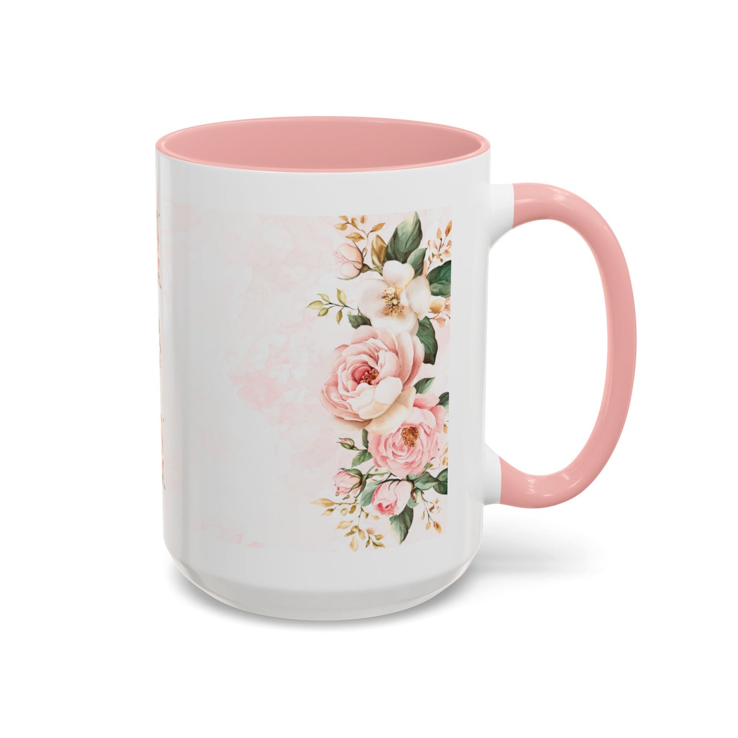 Mom Floral Accent Coffee Mug — Pink Roses Mother's Day Gift (11/15oz)