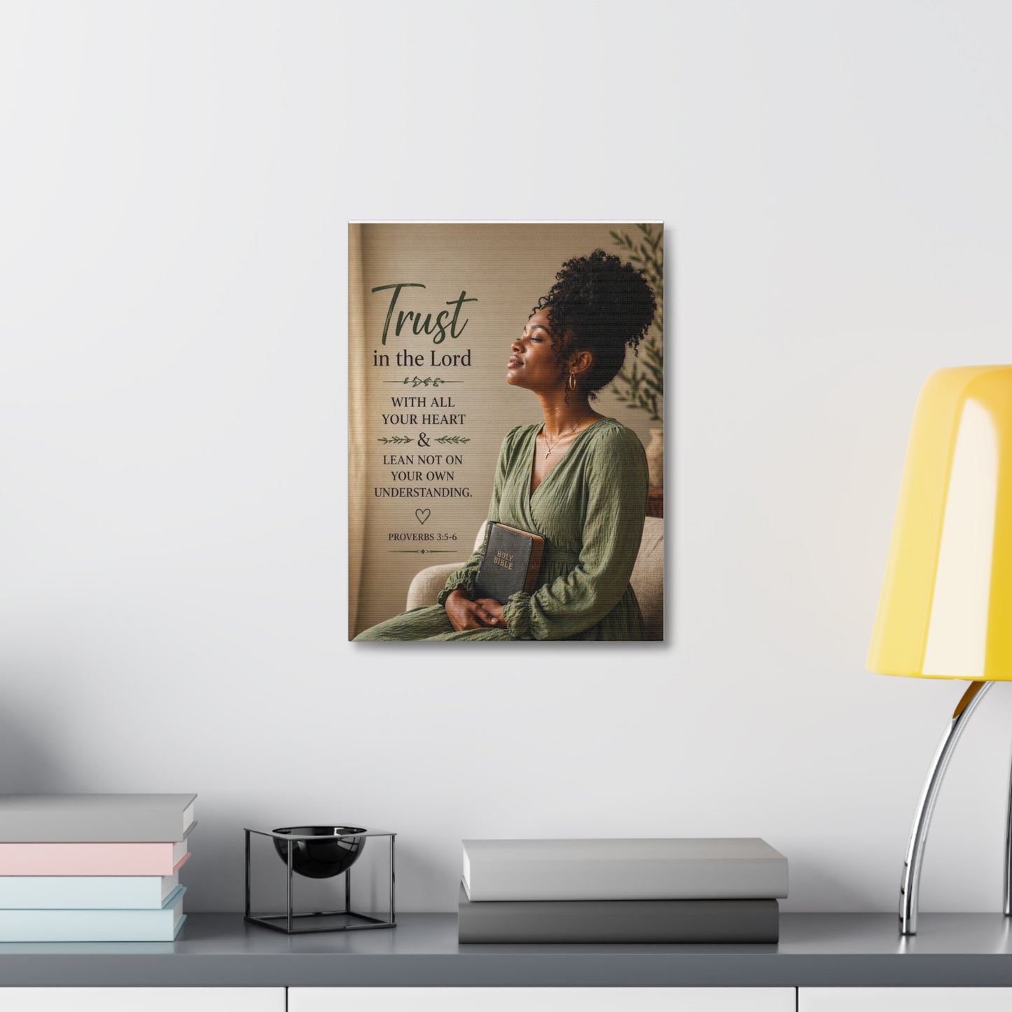 Trust in the Lord Wall Canvas — Proverbs 3:5-6 Inspirational Faith Print