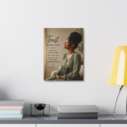 Trust in the Lord Wall Canvas — Proverbs 3:5-6 Inspirational Faith Print