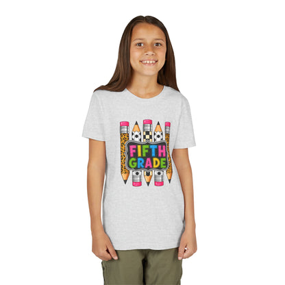 Fifth Grade Pencil Kids Tee — Back to School Youth Short Sleeve Shirt