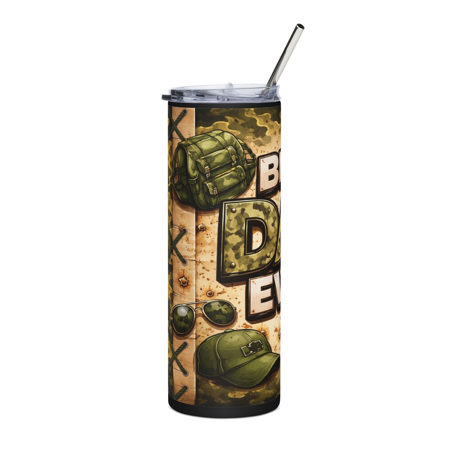 Army Camo "Best Dad Ever" 20oz Stainless Steel Tumbler